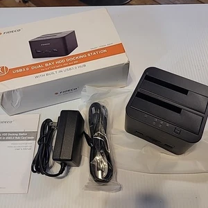 Fideco USB 3.0 Dual Bay HDD Dockingstation für 2,5"-3,5" SATA HD + SSD - NEU - Bild 1 von 6