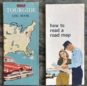Gulf Oil TOURGIDE LOG BOOK (1950's) & How to Read a Road Map (1960's) Lot of 2 - Picture 1 of 6