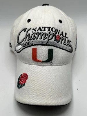 Gorra del Campeonato Nacional Rose Bowl 2001 Vintage Universidad de Miami Foto 1 de 4