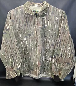 Vtg Realtree Camouflage Hunting Camo Zip Up Jacket Chamois Size Men 2XL USA - Picture 1 of 13