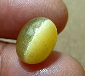 8,5 Karat NATÜRLICHES BRASILIANISCHES gelbes Katzenauge (Chrysoberyl) OVAL geschnitten loser EDELSTEIN. - Bild 1 von 8