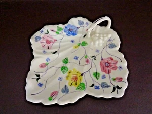 Blue Ridge Pottery Hand Painted Serving Dish Maple Leaf W/Handle  - Picture 1 of 6
