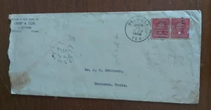 Cubierta/carta y sello vintage 1908 Beeville Texas carta 2 centavos Washington - Imagen 1 de 9