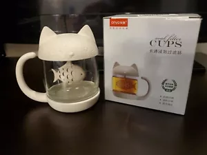 Kitty Cat Anya Einweichen Filter TEE Tasse Becher-Ei 10 Unzen Glasbecher - Bild 1 von 5