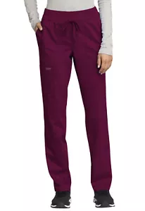 Cherokee Workwear Scrubs Tapered Leg Drawstring Petite Pant WW105P WIN Wine - Picture 1 of 6