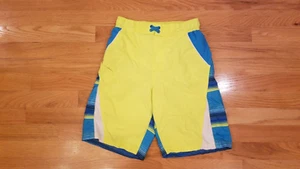Wonder Nation Boys Swim Shorts & Rash Guard tee set L 10-12 Neon Yellow Trunks - Picture 1 of 3