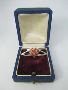 Jugendstil Hamburg Anstecknadel Abzeichen Mitgliedsspange mit Wappen und Etui - Bild 1 von 11