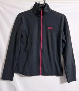 Jack Wolfskin °C Nanuk 100 Womens Uk 12 Black And Pink Full Zip Fleece - Picture 1 of 15