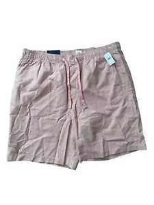 NEW GAP Linen Blend 8" Easy Shorts Mens Large (36) Pink Elastic Waist Breathable - Picture 1 of 12