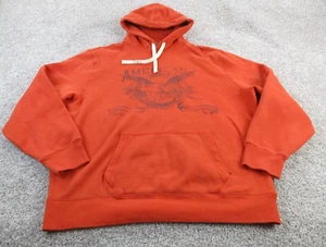 American Living Pullover Sweater Hooded Mens XXL Orange Graphic Print Heavy EUC - Picture 1 of 8