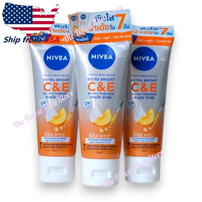 Nivea Extra Bright C E Vitamin Lotion, Travel Size 70ml pack 3, Free US Shipping - Image 1 of 2