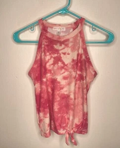 LoveGlamGirl Tie Dye Halter Tank Top Girls Size Medium Sleeveless Pink Flaw - Picture 1 of 5