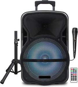 Haut-parleur de fête portable Bluetooth 3000 W 12" woofer système audio trépied micro FM AUX - Photo 1 sur 5