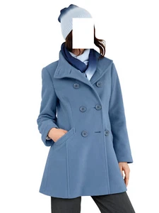 Marken Woll Jacke Mantel eisblau mit Kaschmir Gr. 48, Gr.  52  0118421537 - Picture 1 of 4