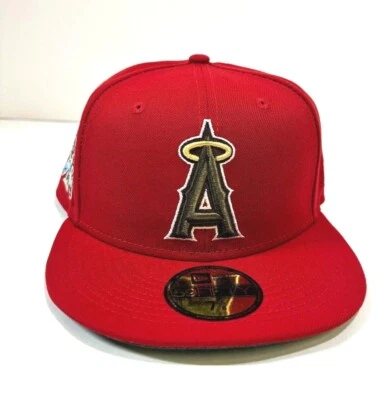 Los Angeles Angels MLB NE 50th Anniversary Botanical Fitted Hat~Red - Image 1 of 4
