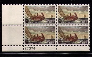 US USA Sc# 1207 MNH FVF PLATE # BLOCK Winslow Homer Sail Boat Art Painting - Picture 1 of 1