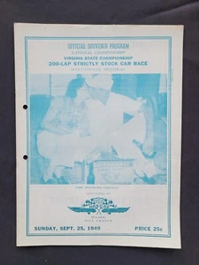 1949 NASCAR Martinsville Speedway Strictly Stock Program, Red Byron Win #2 - Picture 1 of 7