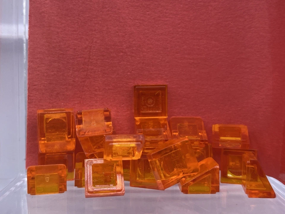 Lego Parts Lot x (27) Ct ~ Trans-Orange Slope 30 1 x 1 x 2/3 ~ No# 54200 - Image 1 of 1