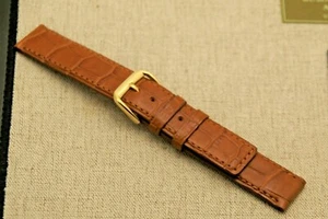 New Gucci 17 MM Brown Genuine Crocodile Watch Band-Generic Clasp-(17.134GC) - Picture 1 of 3