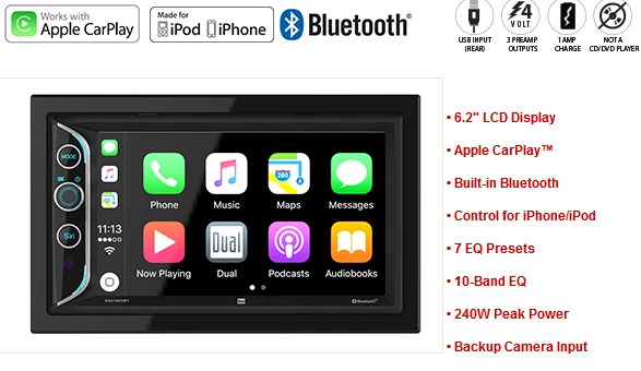 New 2005-2013 Corvette Radio Dual DAC1025BT Android Auto Carplay 6.2'' Mechless  - Image 1 of 1