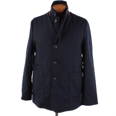 Abrigo de coche de lana Zanella nuevo con etiquetas Vitale Barberis Canonico con gamuza talla XL EE. UU. en azul marino Foto 1 de 4