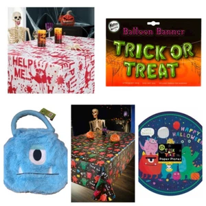 Halloween Monster Trick or Treat TableCloth Decorations Plates Bags New - Picture 1 of 27