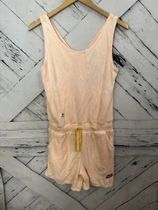 Nike Girl's Heritage Romper Peach French Terry Adjustable Waist XL New - Picture 1 of 9