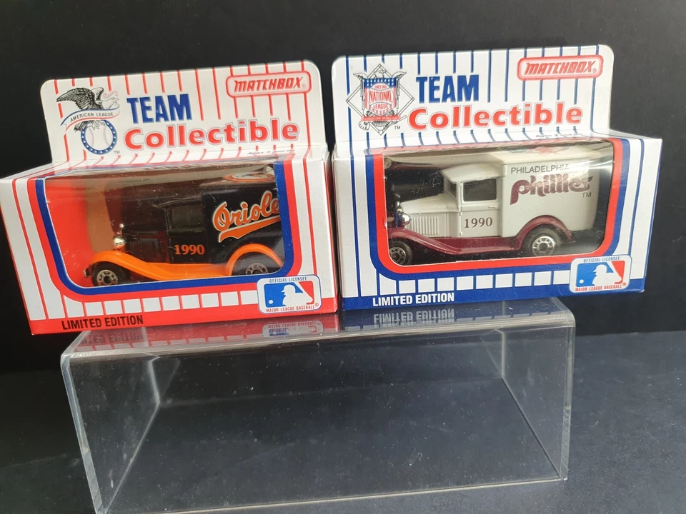 MATCHBOX MLB-90-1/22  BALTIMORE ORIOLES + PHILLIES  x 2 FACTORY SEALED BOXED - Image 1 of 4