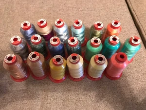 Embroidery Thread Lot Arc Rayon 40 Weight 1000m Soft Yellow Set 19 Each - Picture 1 of 3