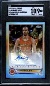 Amari Bailey Auto 2022 Topps Chrome Mcdonalds All-American