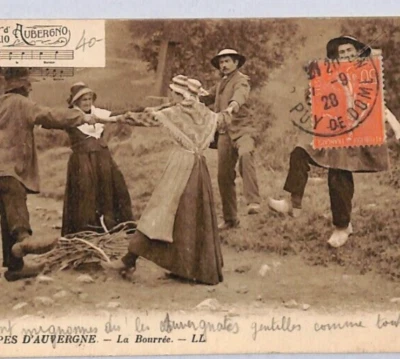 FRANCE MUSIC Postcard 1928 Puy de Dome DANCE Ethnic PPC View-Side Auvergne YZ271 - Image 1 of 4