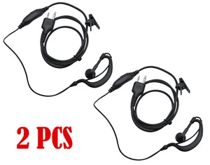 2X With PTT MIc Headsets/Earpiece for Midland 2/Two Way Radio Walkie Talkie - Picture 1 of 8