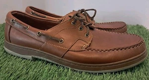 Allen Edmonds Eastport Brown Leather Boat Deck Shoes Men's US 11 D - Picture 1 of 9