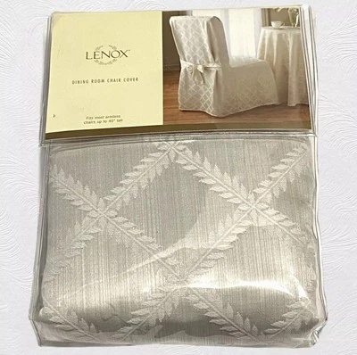 Funda Silla Comedor Lenox Platino Hoja Laurel Damasco 40" Repuesto NUEVO Foto 1 de 4