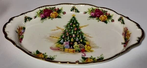 Vintage Royal Albert Christmas Magic Old Country Roses Oval Serving Tray 10" - Picture 1 of 12