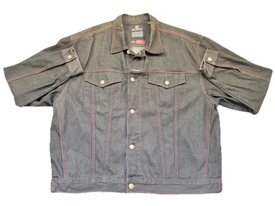 Chaqueta vaquera vintage Karl Kani Jeans para hombre 2XL azul metal abotonada hip hop Y2K Foto 1 de 4