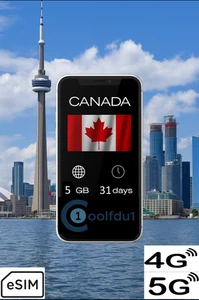 Canada | 5GB | 31 days | Mobile Internet Data eSIM | Fast Delivery - Picture 1 of 1