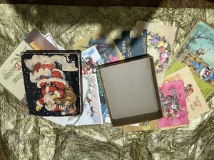 Konvolut 26 alte Weihnachtsgrußkarten gebraucht mit nicht passender Vintage Box - Bild 1 von 17