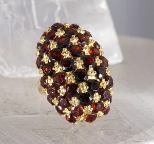 Granat Cluster Ring 18K Gelbgold Größe 5,25 - Bild 1 von 8