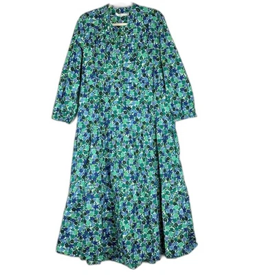 Vestido midi de algodón floral en capas de Zara talla grande Boho Cottagecore Foto 1 de 4