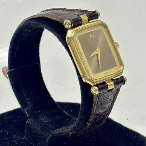 Orologio Vintage Raymond Weil 18k GF Donna Swiss Tank 9014, Cinturino Sottile Coccodrillo - Foto 1 di 7