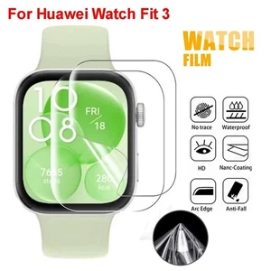 2Pcs TPU Protective Films Clear Hydrogel Film for Huawei Watch Fit 3 - Picture 1 of 6