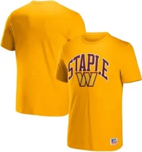 Men's NFL x Staple Gold Washington Commanders Logo Lockup T-Shirt Size 2XL - Picture 1 of 1