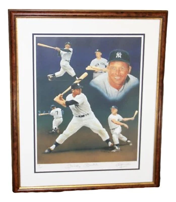 Mickey Mantle Signed Framed Lithograph Artist Christopher Paluso Yankees PSA/DNA - Image 1 of 4