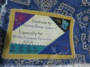 Vintage Handmade, Signed Twin Sized Unique Jeans Pocket Quilt - Picture 1 of 12