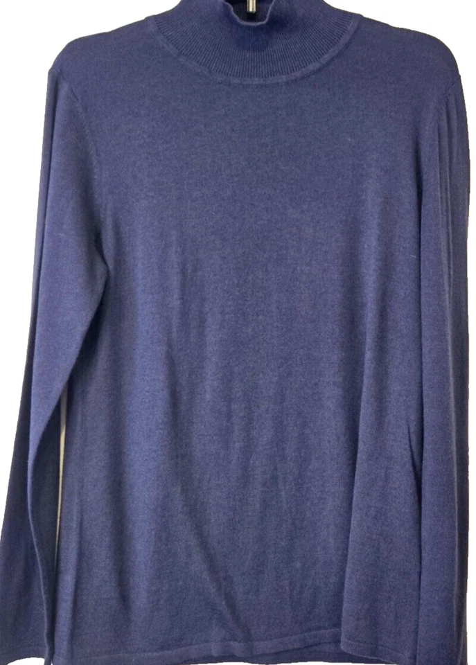 Bill Blass cuello alto para mujer XL azul algodón/bambú/seda/nylon minimalista modesto Foto 1 de 4