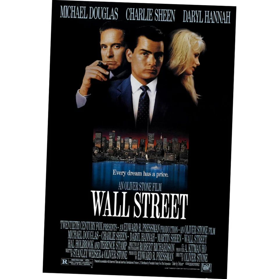 Wall Street Movie Poster 24In x36In Art Poster 24x36 Multi-Color Square Adults - Image 1 of 1