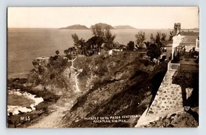 Postkarte RPPC Mexiko Mazatlan Paseo Cantenario Schiffe Sinaloa 1940er Jahre unbespielt - Bild 1 von 2