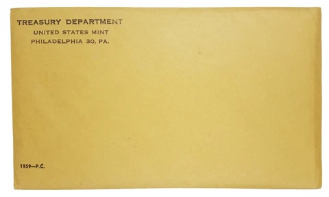 1959 US Mint Silver Proof Set Original Flat Pack Envelope ~ SEALED & UNOPENED #8 Cover