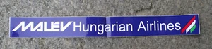 Rare Malev Former Hungarian Airlines Motif Hungary Long Window Sticker Decal - Picture 1 of 2